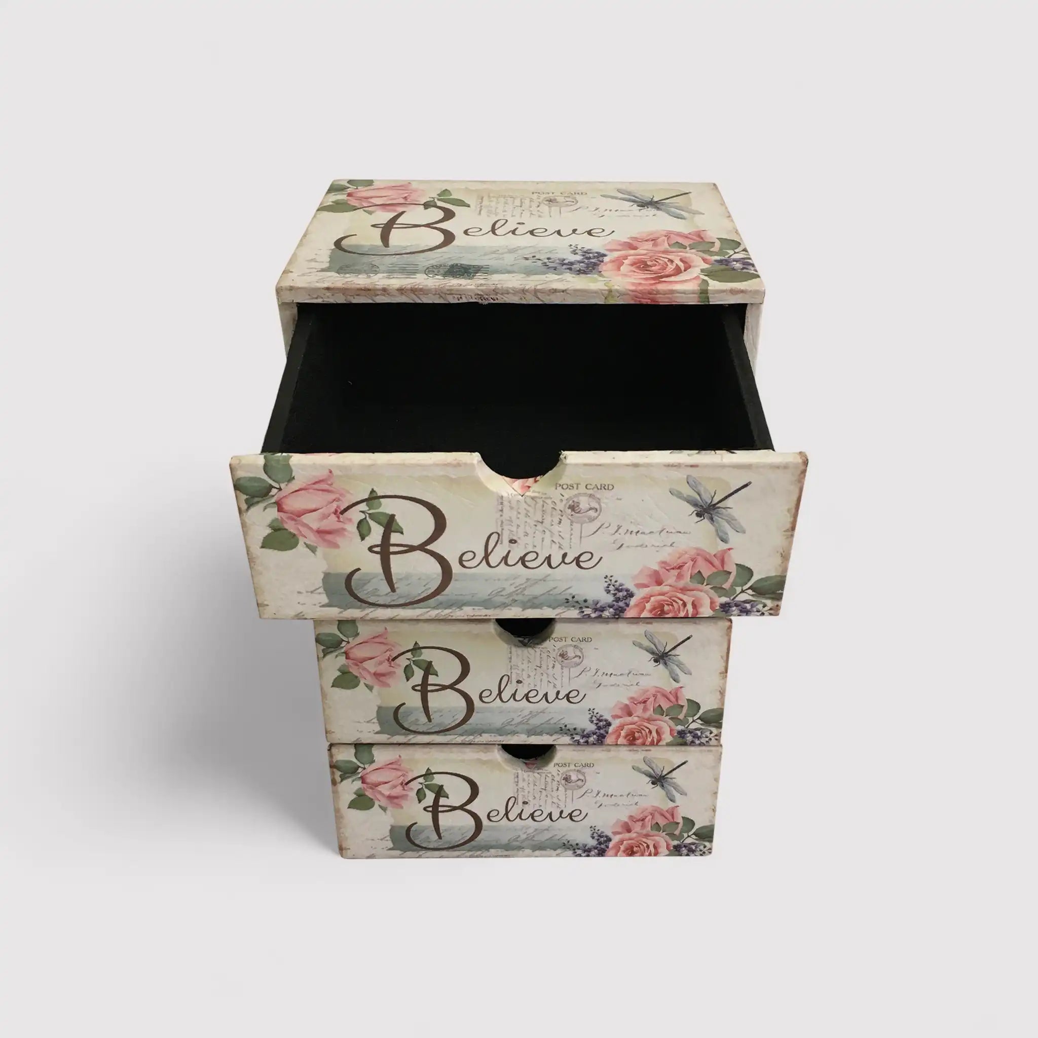 Iresine - Cassettiera da tavolo bianca con 4 cassetti