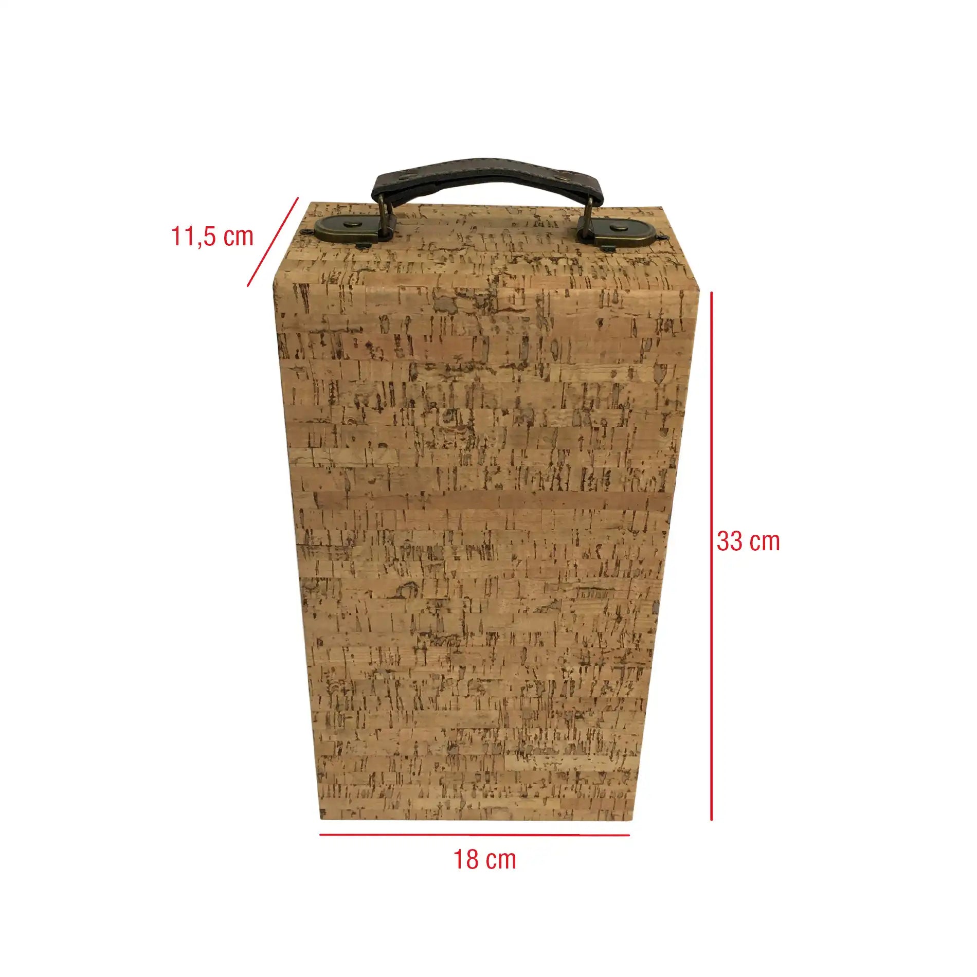 Cananga - Portabottiglie da tavolo color sughero e nero con 3 vani