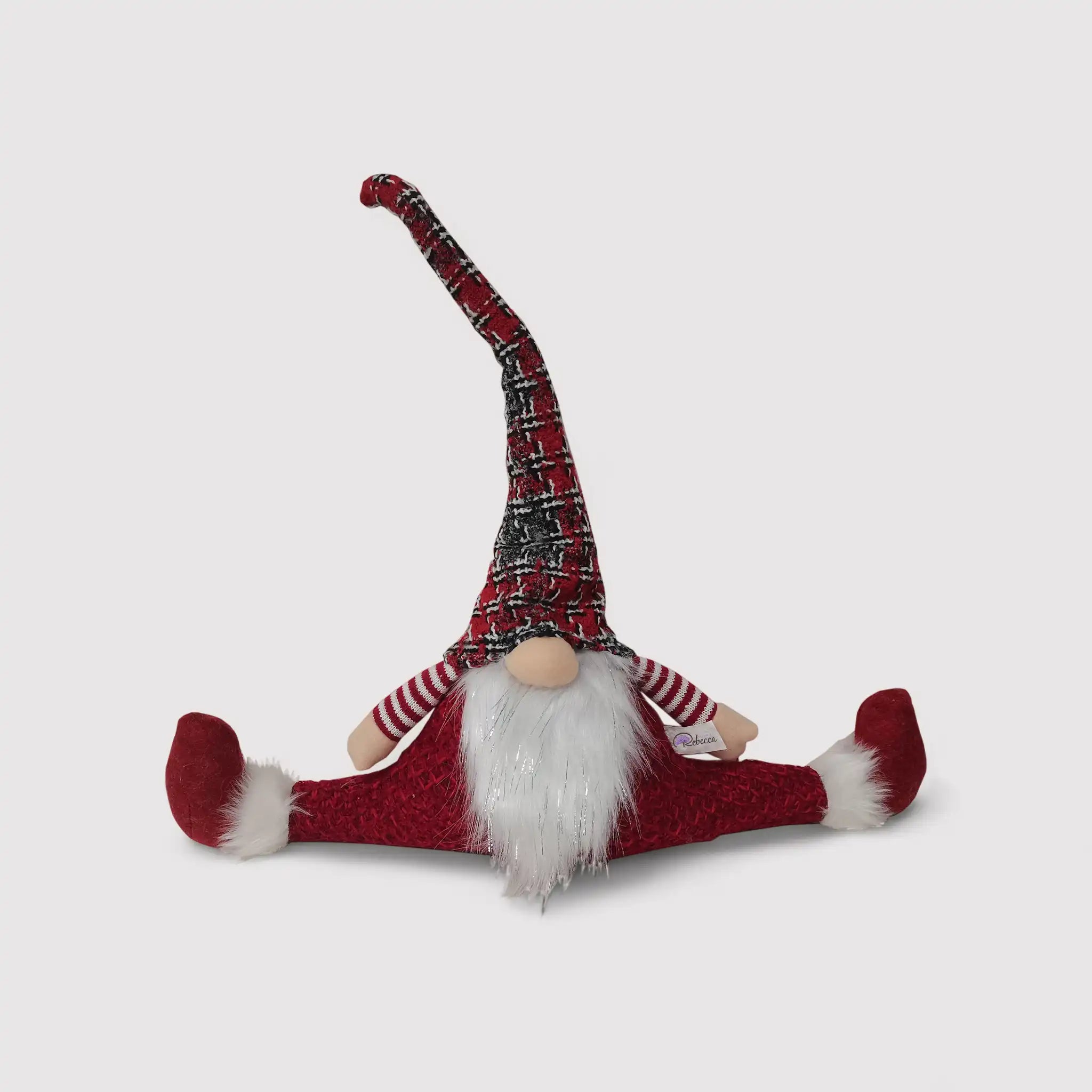 Babbo Natale fermaporta decorativo bianco e rosso