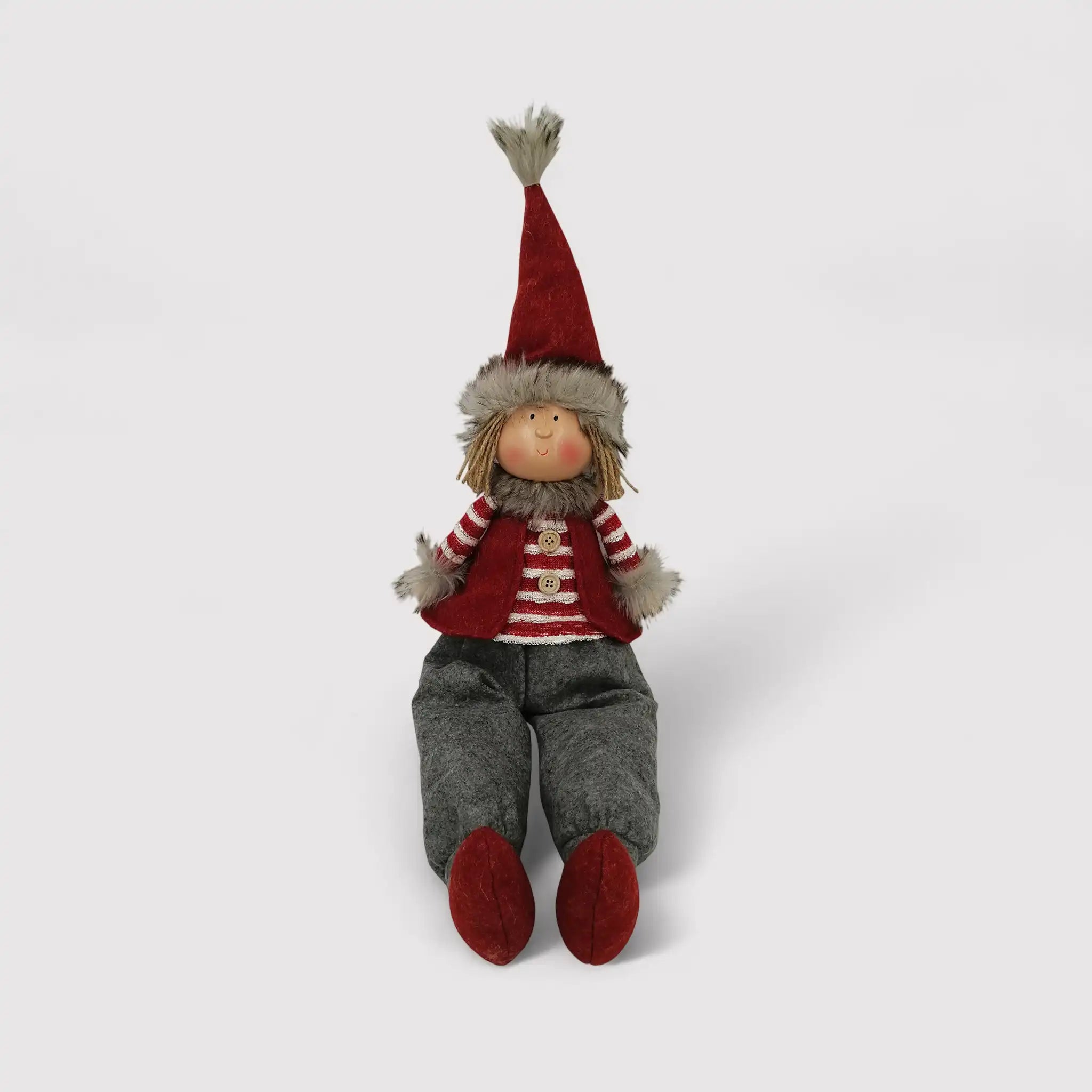 Elfo natalizio decorativo in tessuto