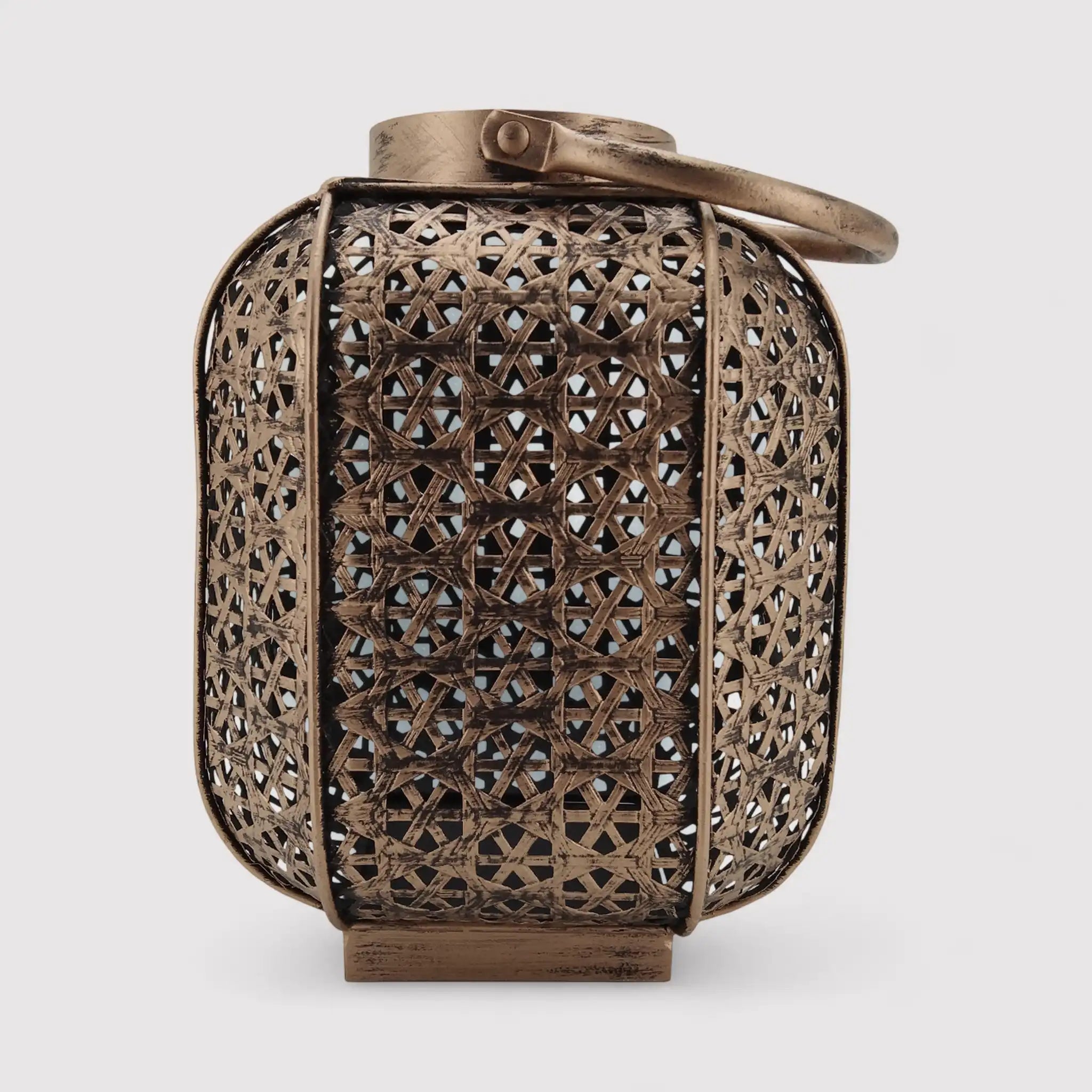 Saponaria - Lanterna boho chic color bronzo in metallo