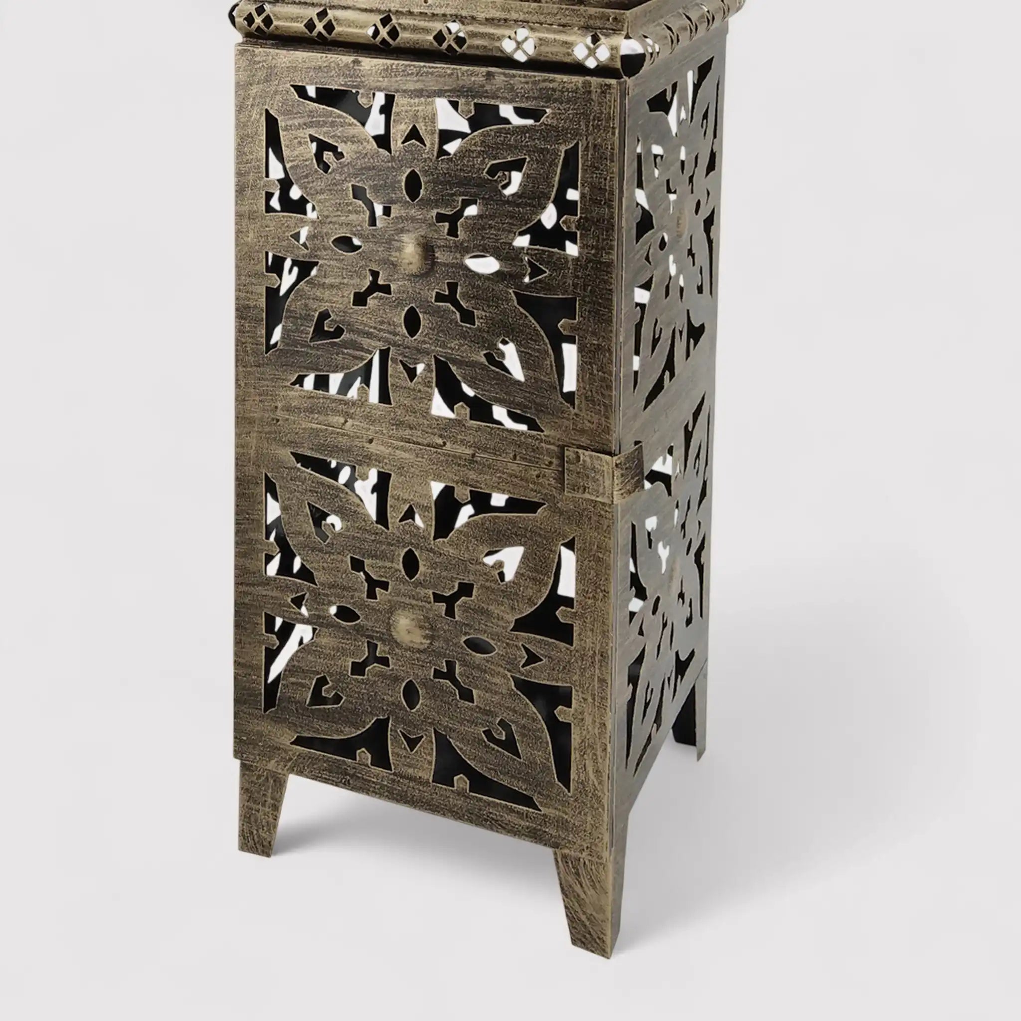 Cedrus - Set di 2 lanterne decorative dorate