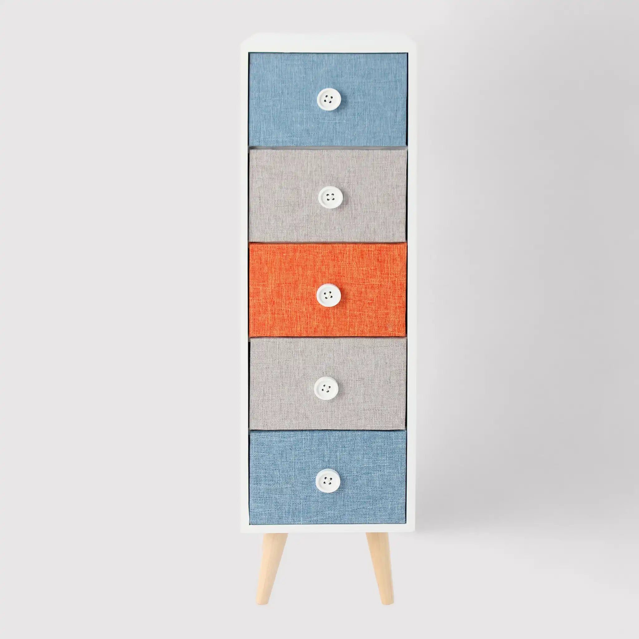 Elleboro - Cassettiera multiuso con 5 cassetti colorati