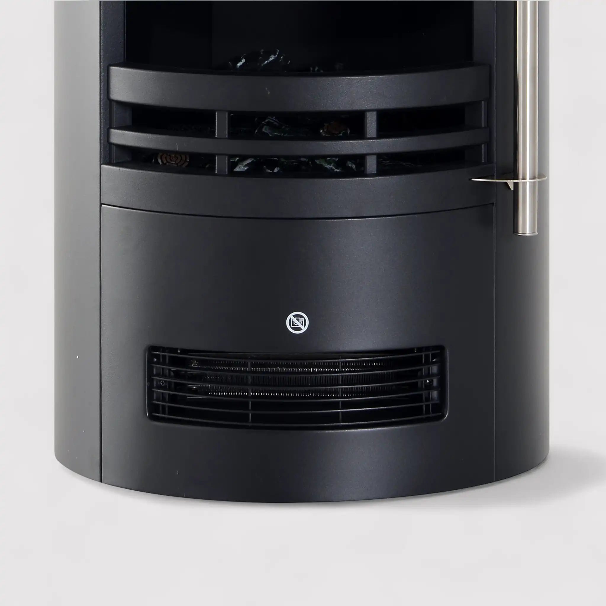 Gefälschter schwarzer elektrischer Kamin mit LED-Flamme