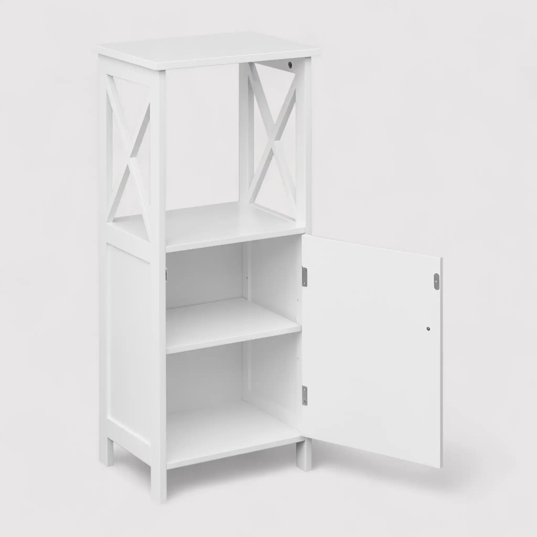 Carapa - Mobiletto a colonna per bagno con un'anta e un ripiano