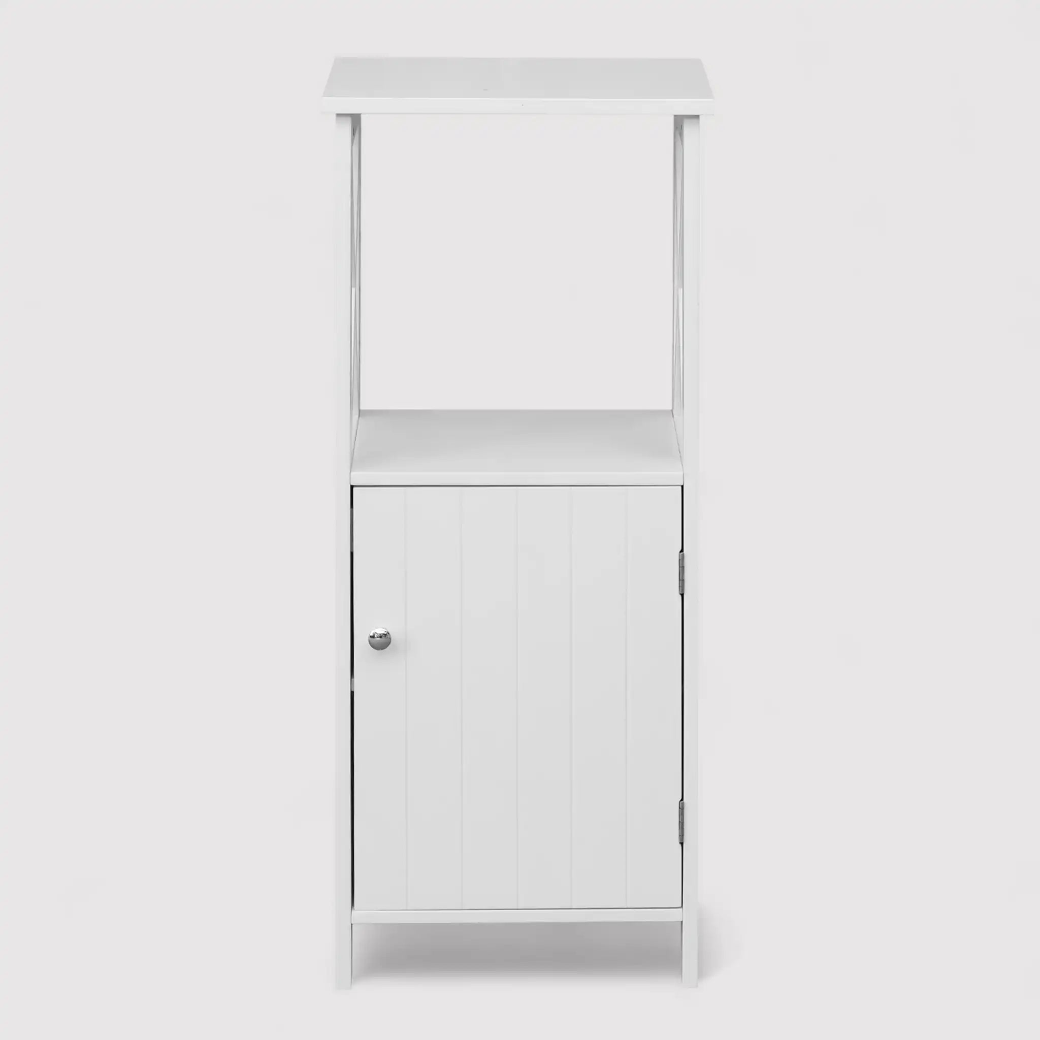 Carapa - Mobiletto a colonna per bagno con un'anta e un ripiano