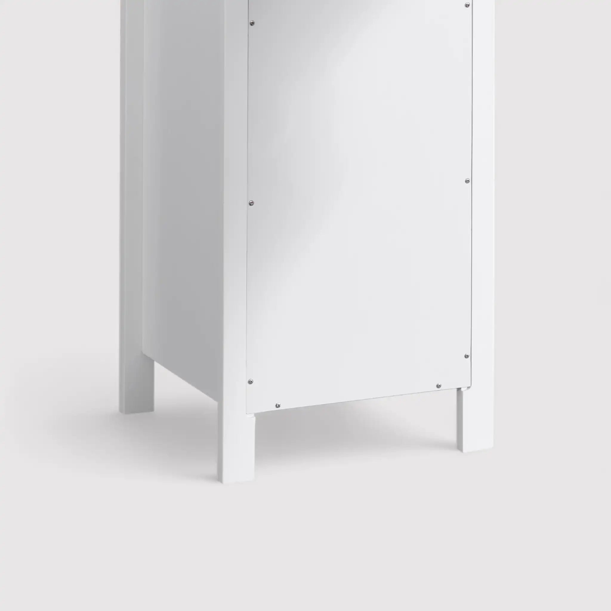 Inula - Mobiletto bianco da bagno con 1 anta e salvaspazio