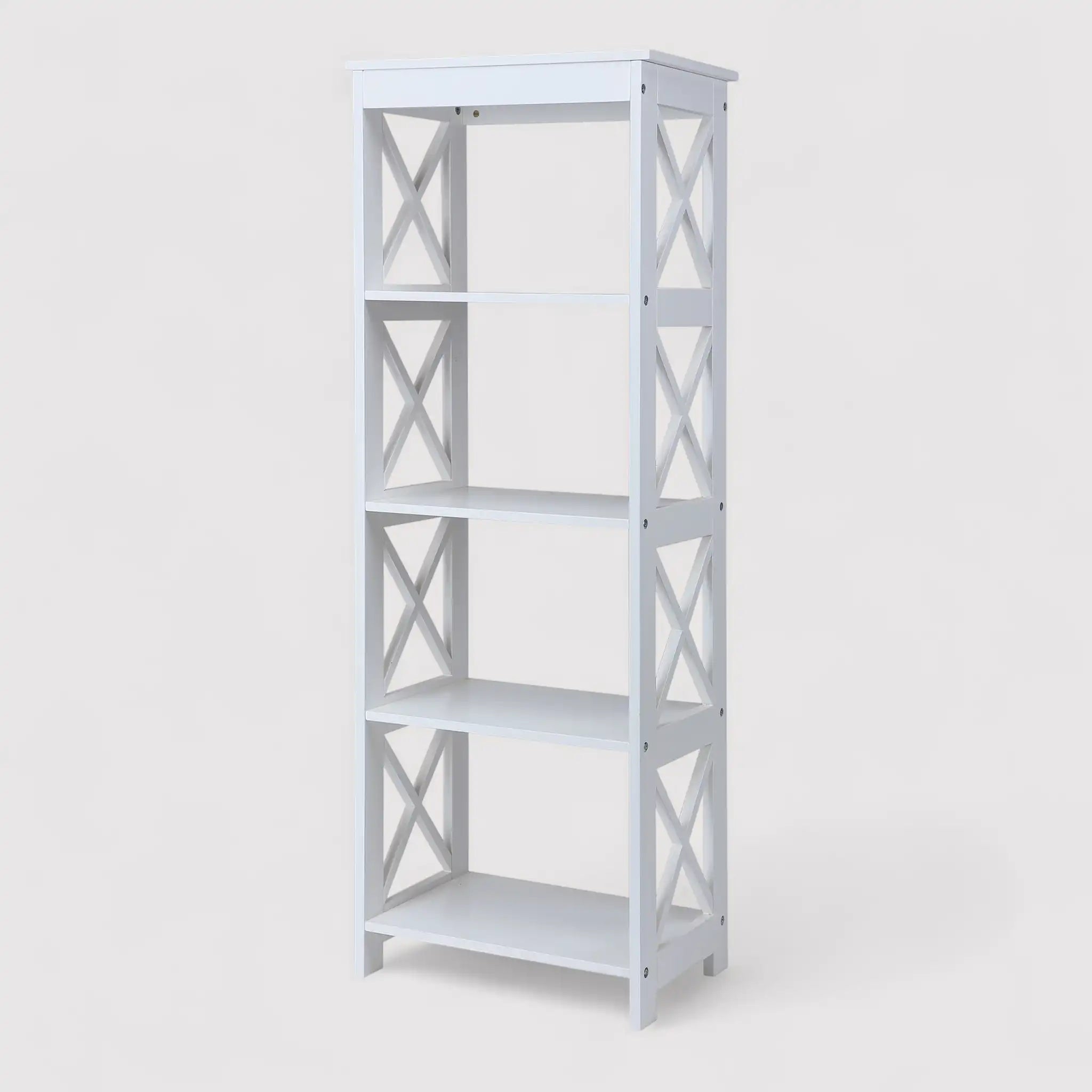 Grevillea - Scaffale bianco con 5 ripiani per bagno o lavanderia