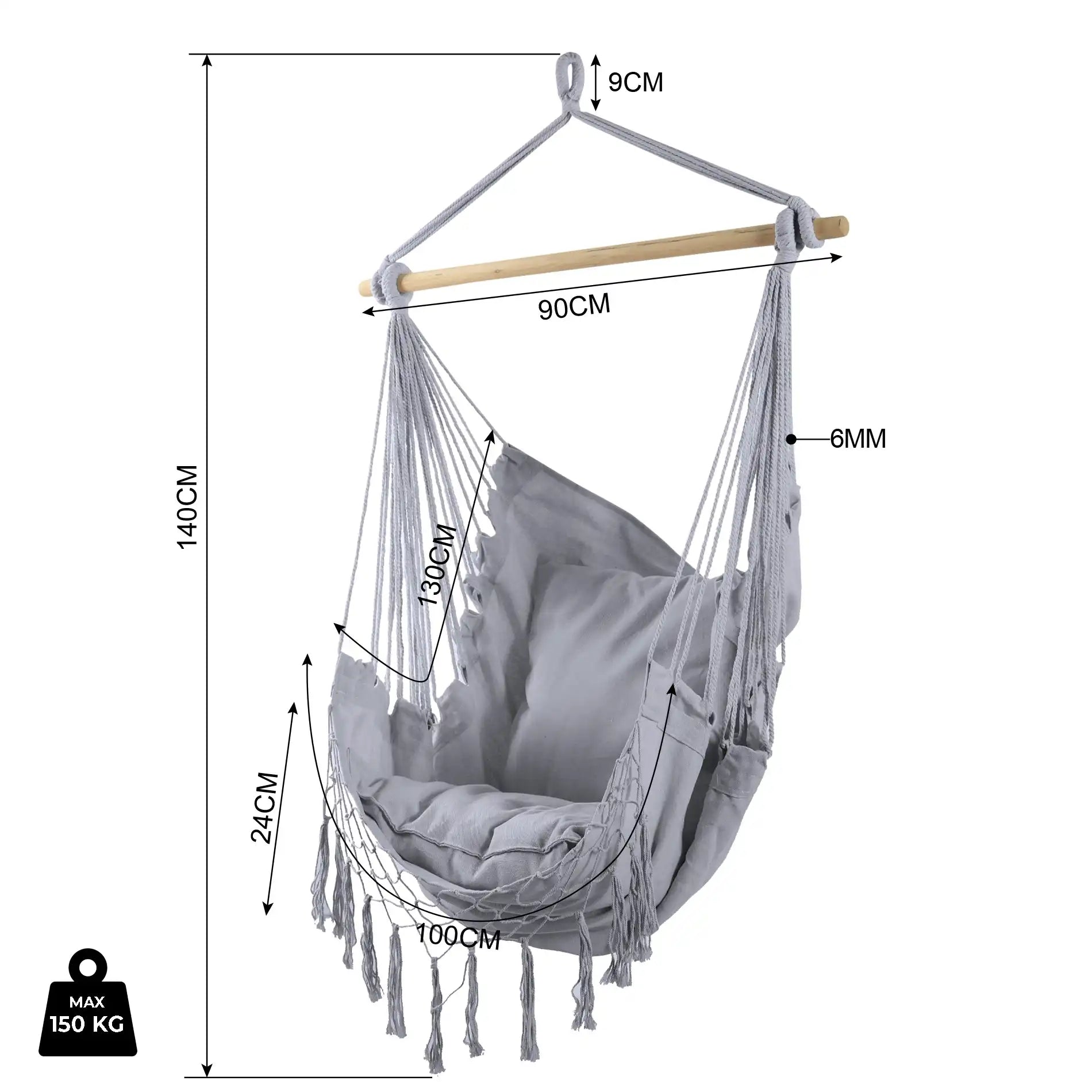 Hula - Poltrona sospesa da esterno grigia