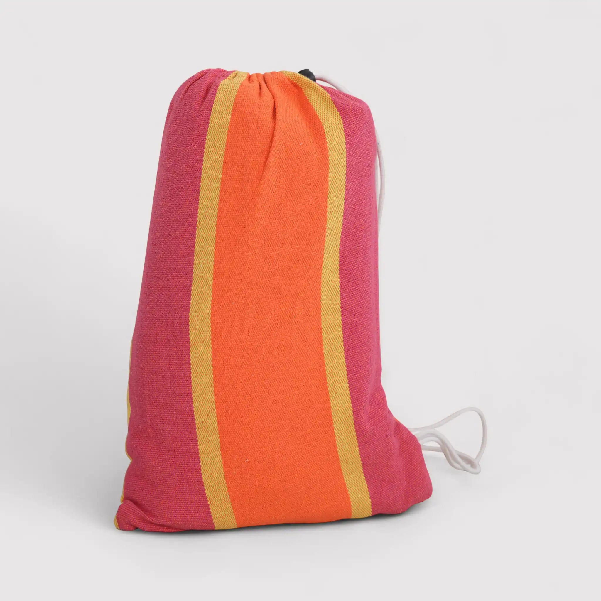 Garoafa - Amaca da giardino a righe arancioni e fuxia in policotone