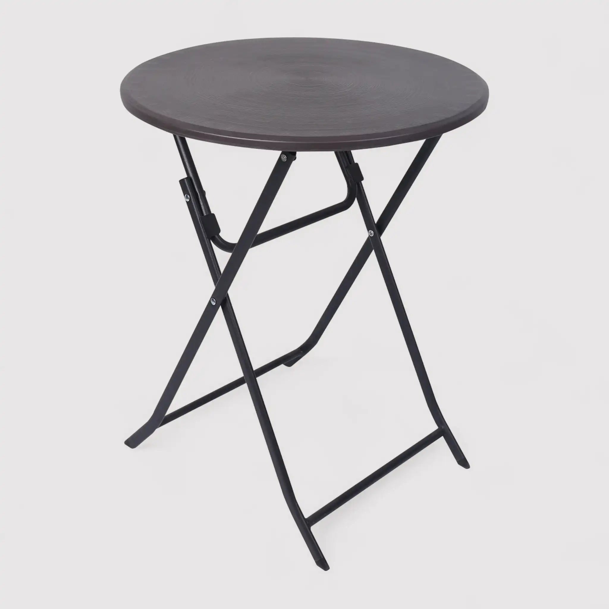 Camelia - Tavolino tondo da esterno pieghevole grigio scuro