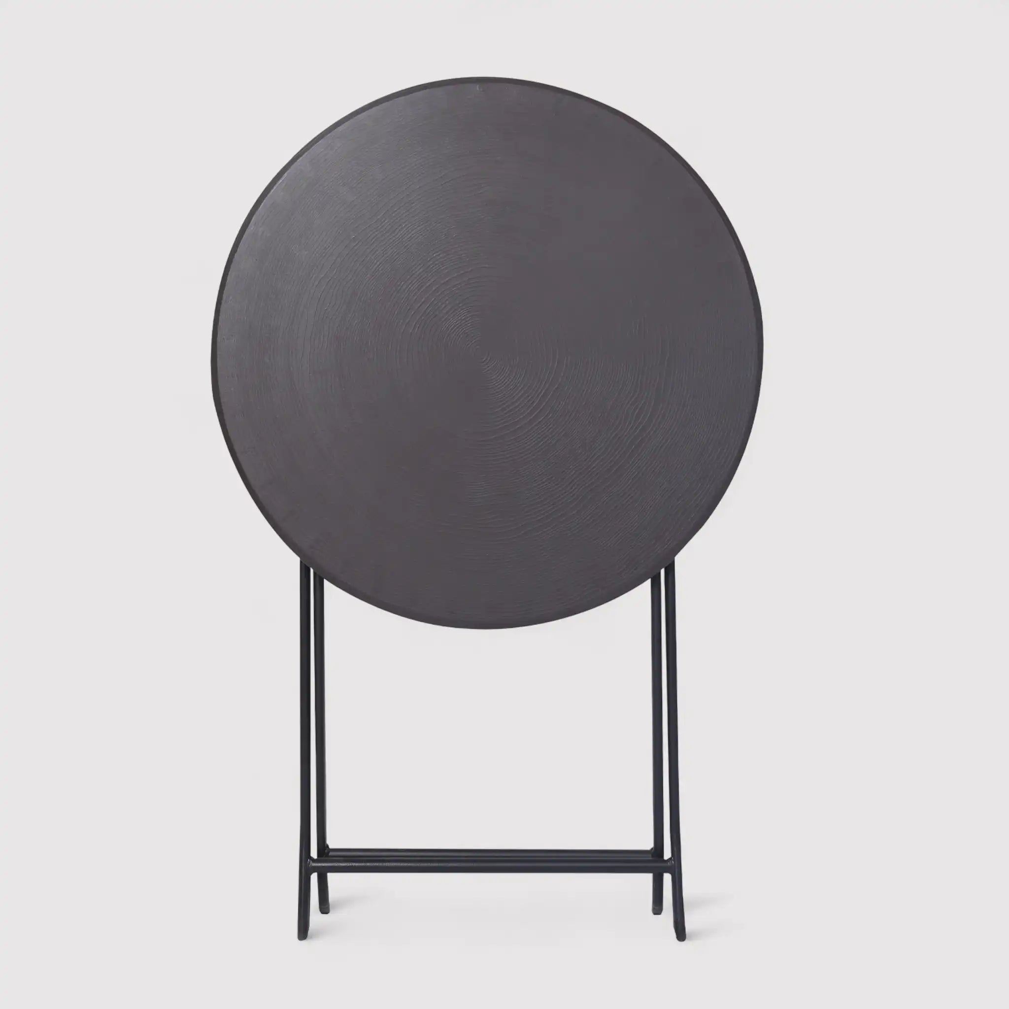 Camelia - Tavolino tondo da esterno pieghevole grigio scuro