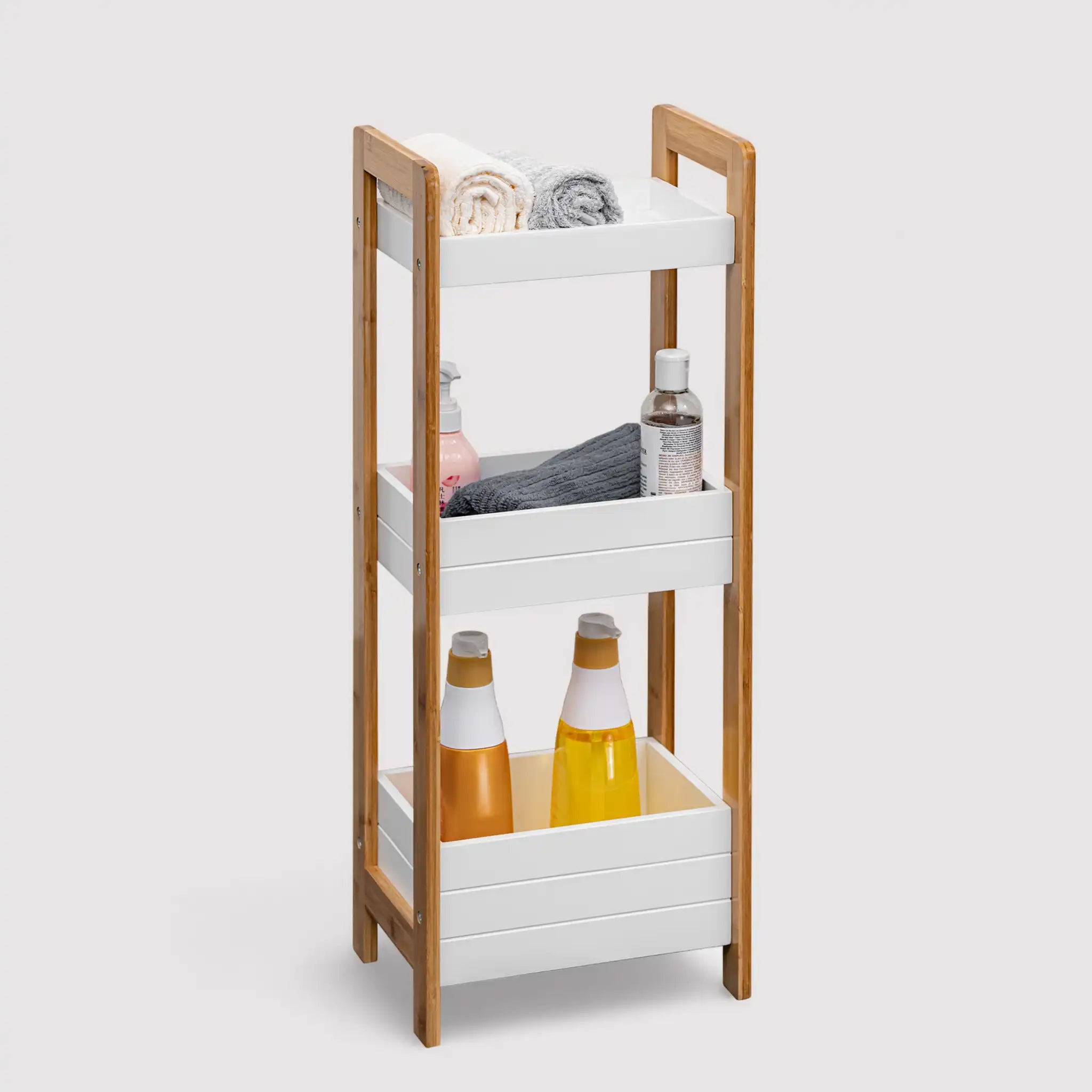 Agave - Scaffale salvaspazio con 3 ripiani per bagno o cucina