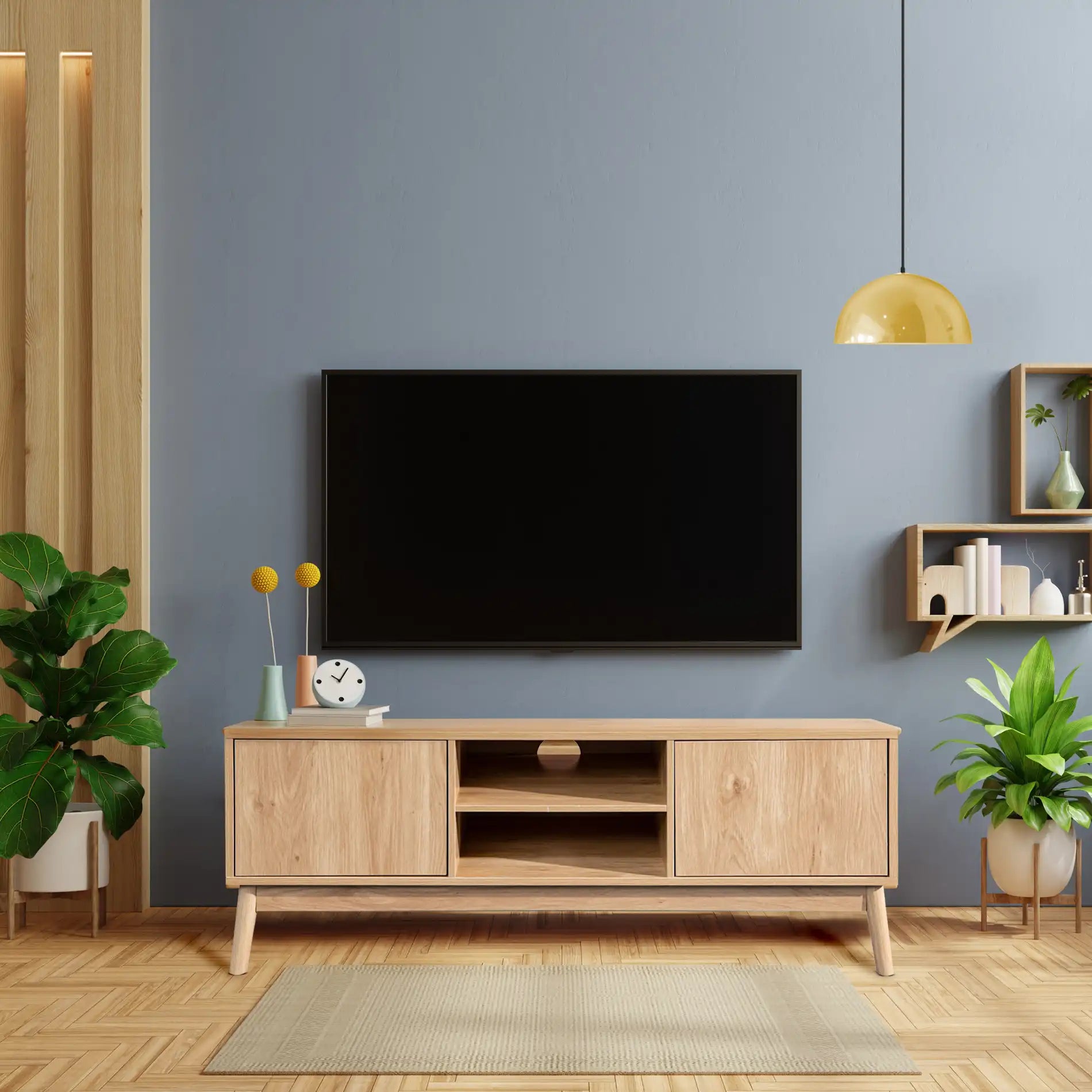Pilea - Mobile porta tv in stile scandinavo con 2 ante