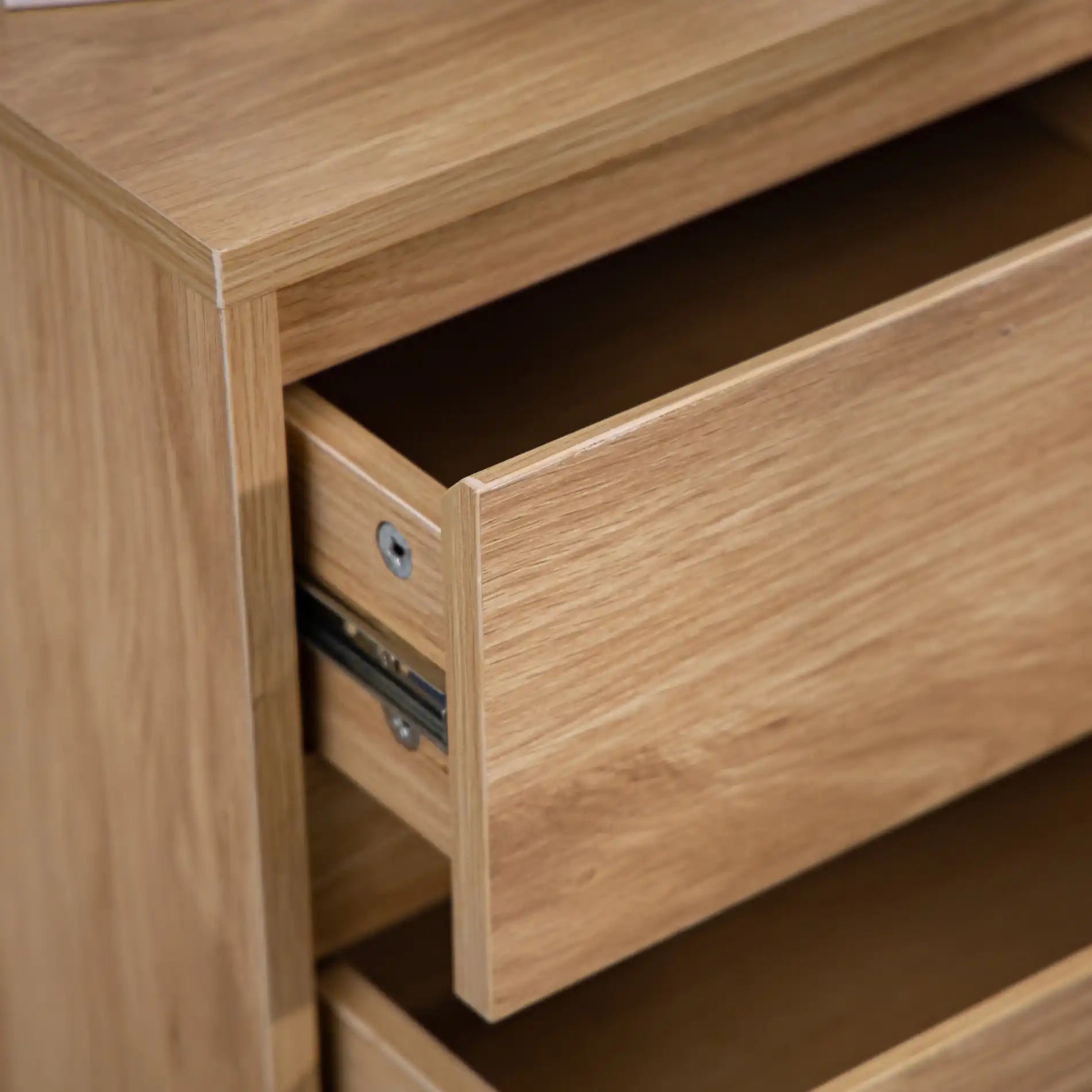 Ontano - Comodino color legno naturale con 2 cassetti