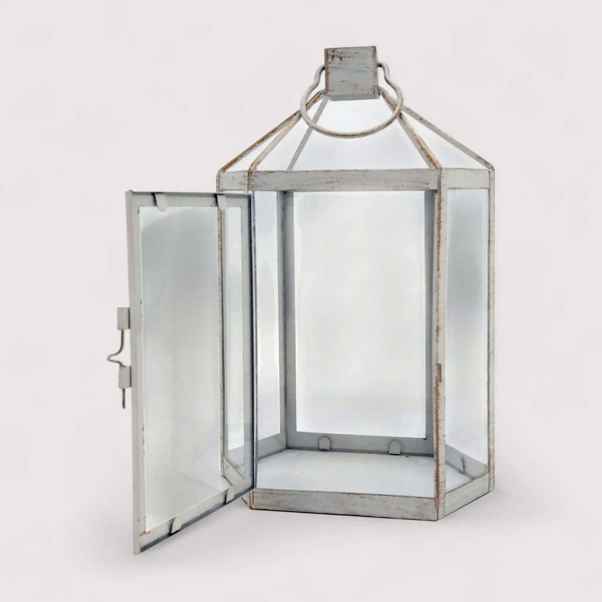 Carissa - Lanterna da giardino bianca per fiori o candele