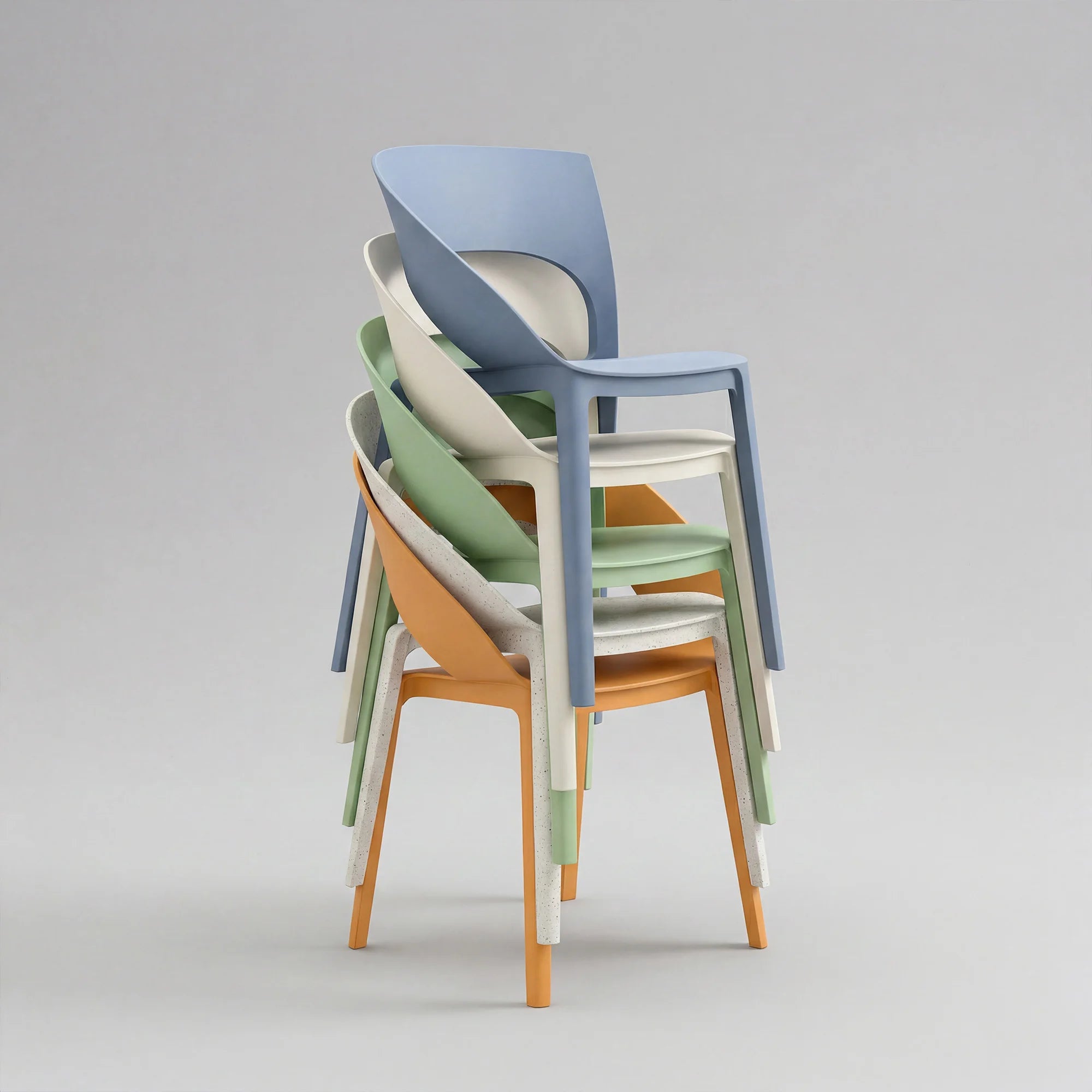 Nuvra - Set of 2 Stackable Garden Chairs White Modern Style