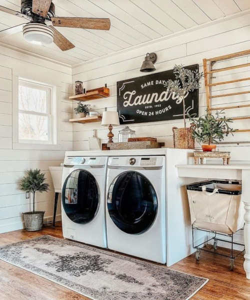 Come arredare una lavanderia in stile rustico